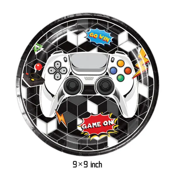 Video Game Birthday Decoration Tableware Cups Napkin Plates Tablecloth Gamepad Balloons For Kids Video Game Theme Party Supplies - Image 11