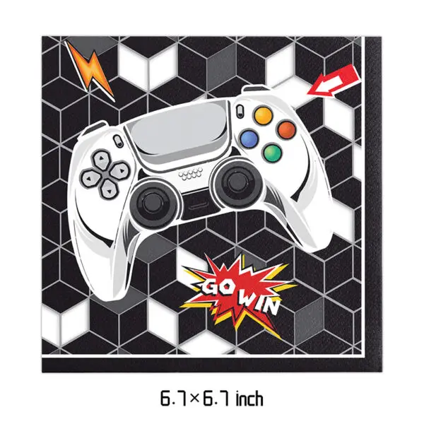 Video Game Birthday Decoration Tableware Cups Napkin Plates Tablecloth Gamepad Balloons For Kids Video Game Theme Party Supplies - Image 12