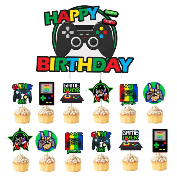 Video Game Birthday Decoration Tableware Cups Napkin Plates Tablecloth Gamepad Balloons For Kids Video Game Theme Party Supplies - Image 31