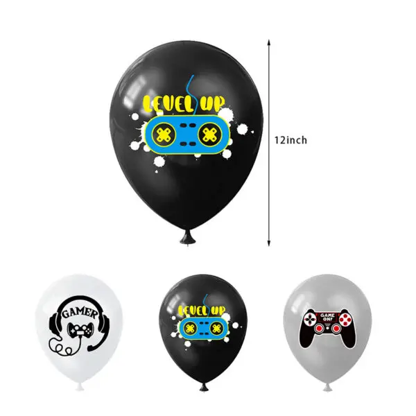 Video Game Birthday Decoration Tableware Cups Napkin Plates Tablecloth Gamepad Balloons For Kids Video Game Theme Party Supplies - Image 33
