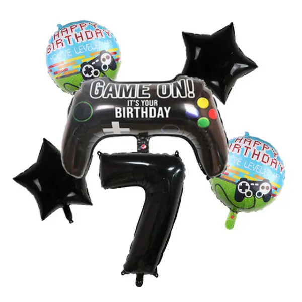Video Game Birthday Decoration Tableware Cups Napkin Plates Tablecloth Gamepad Balloons For Kids Video Game Theme Party Supplies - Image 37