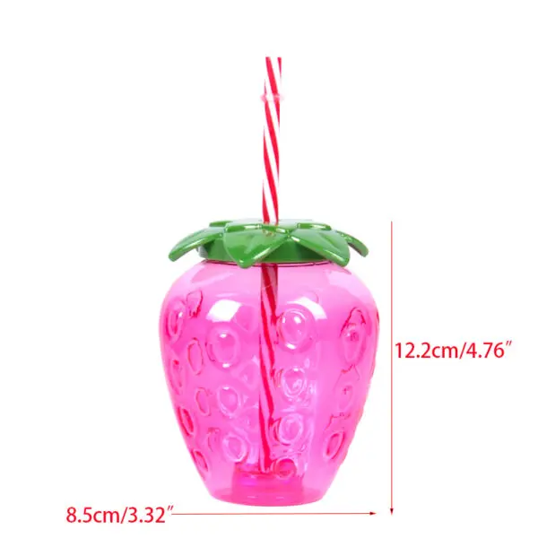 6/10pcs Hawaiian Summer Pineapple Coconut Drinking Cups Strawberry Shaped Juice Drink Cups for Birthday Wedding Beach Pool Party - Image 2