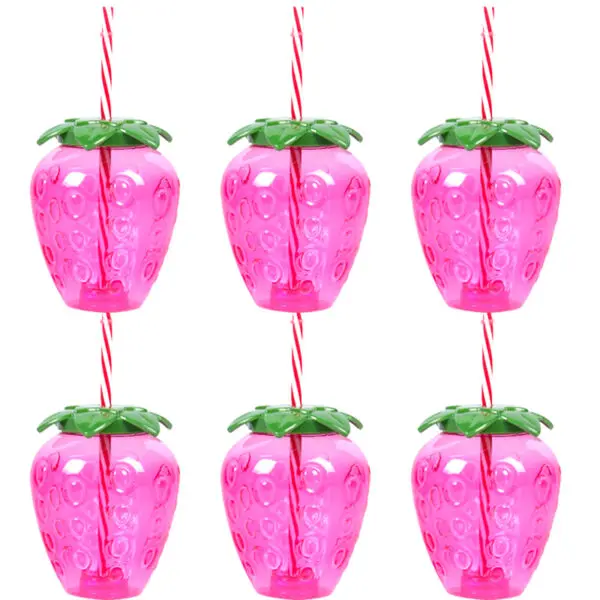 6/10pcs Hawaiian Summer Pineapple Coconut Drinking Cups Strawberry Shaped Juice Drink Cups for Birthday Wedding Beach Pool Party - Image 11