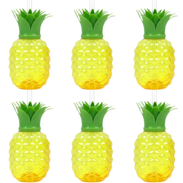 6/10pcs Hawaiian Summer Pineapple Coconut Drinking Cups Strawberry Shaped Juice Drink Cups for Birthday Wedding Beach Pool Party - Image 12