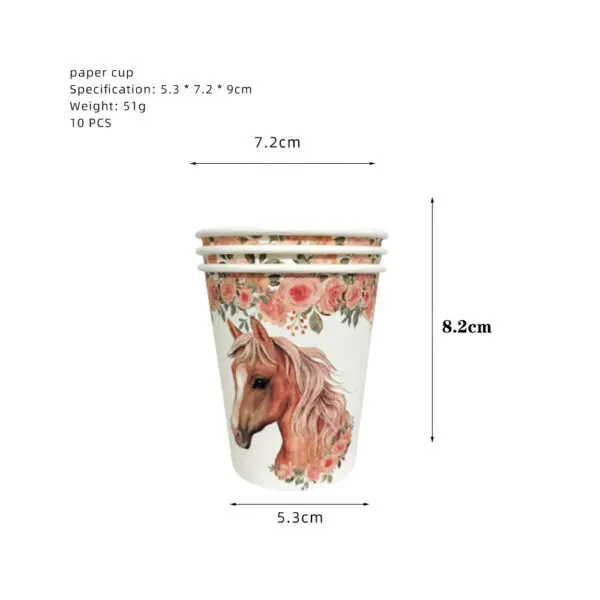 Horse Racing Themed Birthday Party Disposable Tableware Cup Plate Napkin Horse Decoration Balloon Backdrop Banner Party Supplies - Image 9