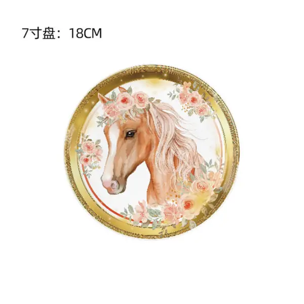 Horse Racing Themed Birthday Party Disposable Tableware Cup Plate Napkin Horse Decoration Balloon Backdrop Banner Party Supplies - Image 10