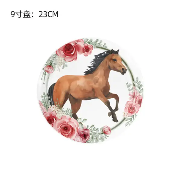 Horse Racing Themed Birthday Party Disposable Tableware Cup Plate Napkin Horse Decoration Balloon Backdrop Banner Party Supplies - Image 11