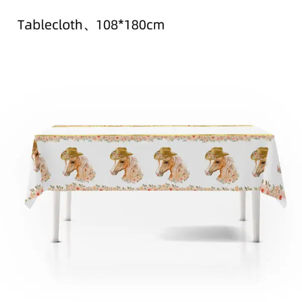 Horse Racing Themed Birthday Party Disposable Tableware Cup Plate Napkin Horse Decoration Balloon Backdrop Banner Party Supplies - Image 13