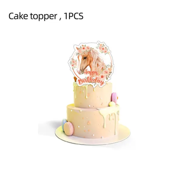 Horse Racing Themed Birthday Party Disposable Tableware Cup Plate Napkin Horse Decoration Balloon Backdrop Banner Party Supplies - Image 25