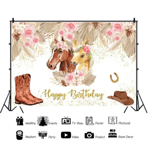 Horse Racing Themed Birthday Party Disposable Tableware Cup Plate Napkin Horse Decoration Balloon Backdrop Banner Party Supplies - Image 27