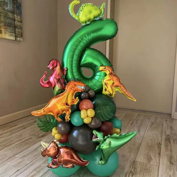 34Pcs 1 2 3 Years Dinosaur Birthday Party Dino Balloons Palm Leaf Set First Bthday Boy Party Kids Baby Shower Jungle Safari Deco