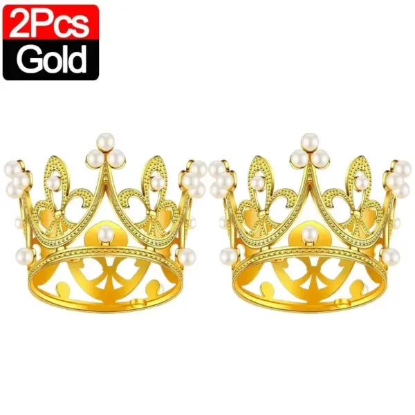 20/1Pcs Mini Crown Cake Decoration Pearl Tiara Gold Silver Crowns Cake Topper for Children Hair Ornaments Wedding Birthday Party - Image 9
