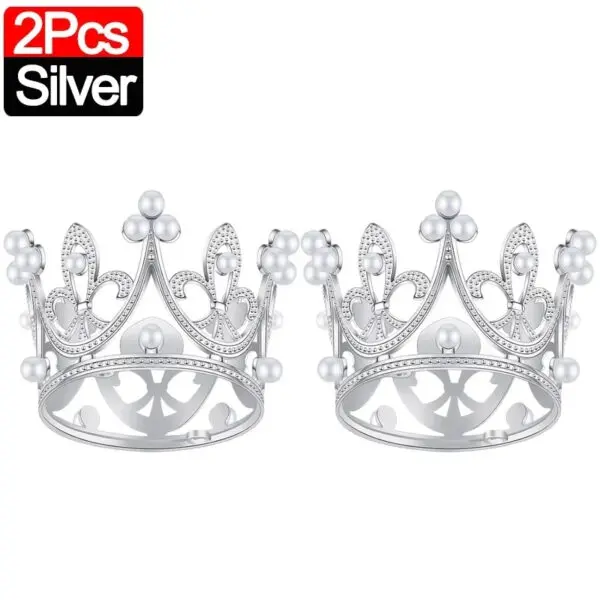 20/1Pcs Mini Crown Cake Decoration Pearl Tiara Gold Silver Crowns Cake Topper for Children Hair Ornaments Wedding Birthday Party - Image 10