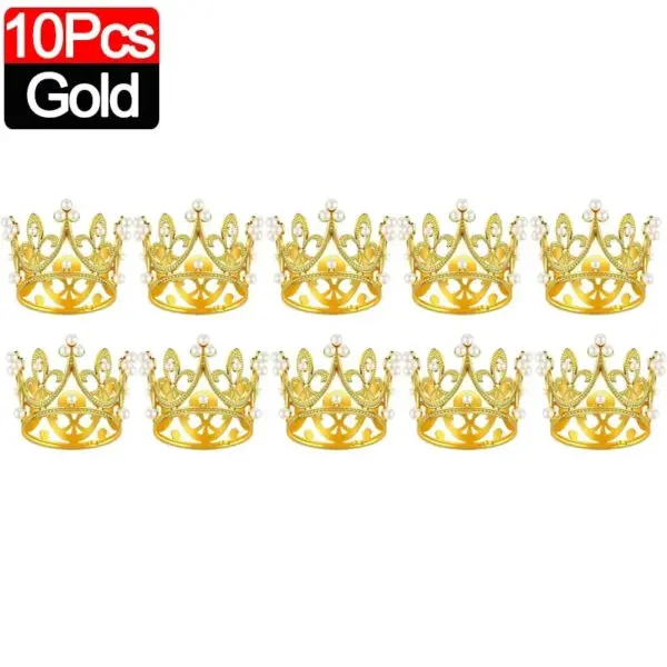 20/1Pcs Mini Crown Cake Decoration Pearl Tiara Gold Silver Crowns Cake Topper for Children Hair Ornaments Wedding Birthday Party - Image 14
