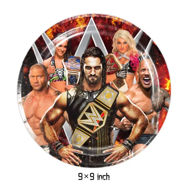 WWE World Wrestling Balloons Waistband Birthday Party Decors Boy Favors Banner Backdrop Plate Cake Toppers Foil Boxing Ballons - Image 4