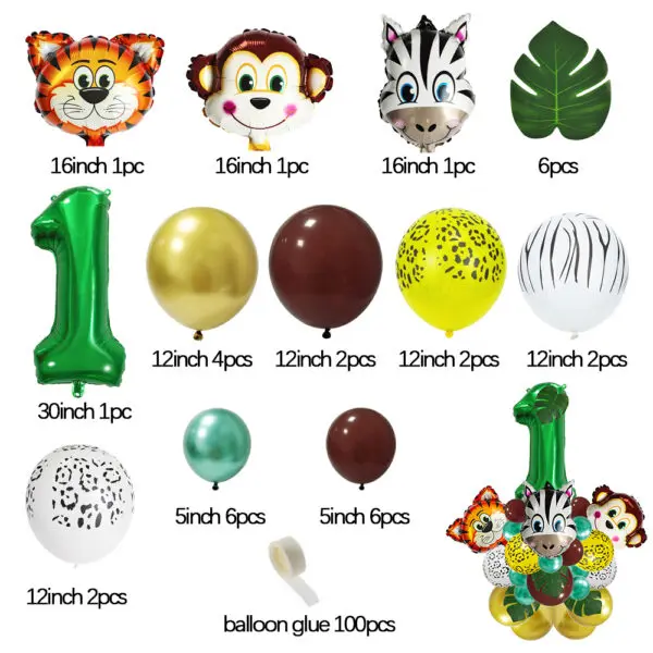 Jungle Birthday Disposable Tableware Wild One Paper Plates Cups Napkins Tablecloth Safari Jungle Animals Theme Party Decorations - Image 21