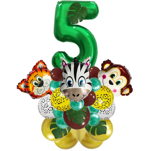 Jungle Birthday Disposable Tableware Wild One Paper Plates Cups Napkins Tablecloth Safari Jungle Animals Theme Party Decorations - Image 25