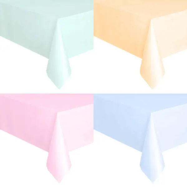 Disposable Tablecloth White Pink Table Cover Plastic Rectangle Desk Cloth for Birthday Wedding Party Table Decoration Supplies - Image 3