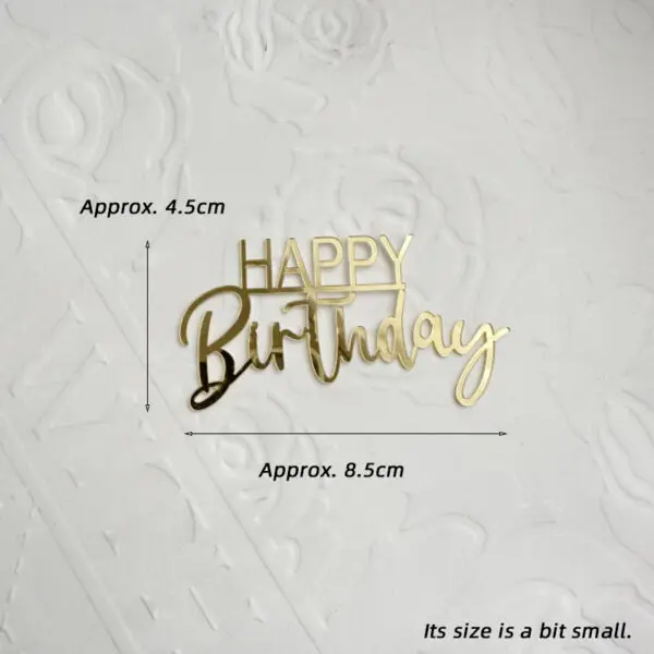 1/3/5pcs Acrylic Birthday Queen Gold Cake Topper Happy Birthday Party Sides Cake Decorations Accessories - Image 7
