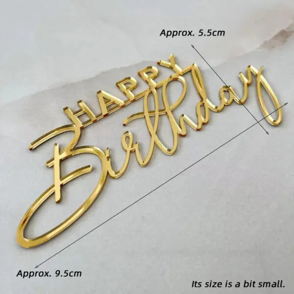 1/3/5pcs Acrylic Birthday Queen Gold Cake Topper Happy Birthday Party Sides Cake Decorations Accessories - Image 8