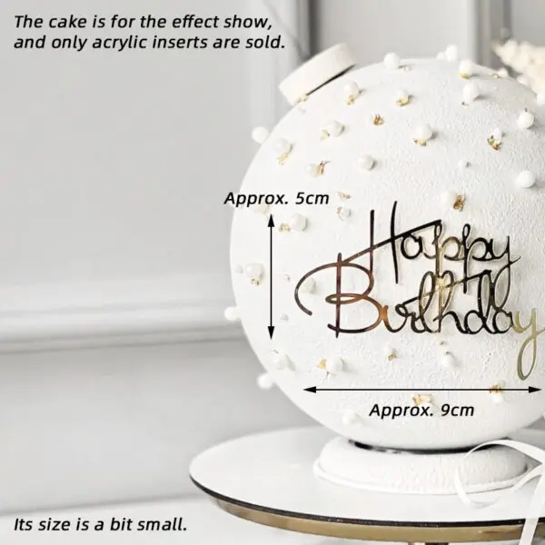 1/3/5pcs Acrylic Birthday Queen Gold Cake Topper Happy Birthday Party Sides Cake Decorations Accessories - Image 12
