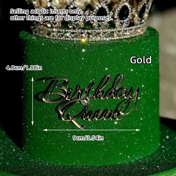 1/3/5pcs Acrylic Birthday Queen Gold Cake Topper Happy Birthday Party Sides Cake Decorations Accessories - Image 19