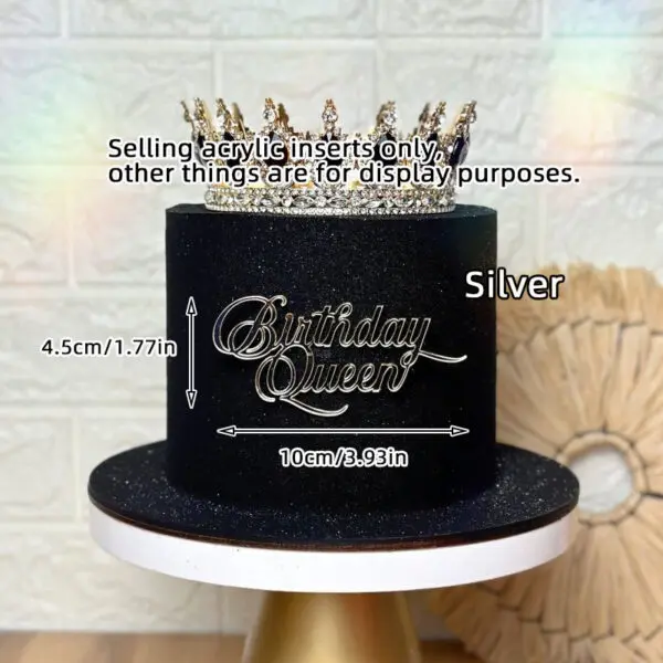 1/3/5pcs Acrylic Birthday Queen Gold Cake Topper Happy Birthday Party Sides Cake Decorations Accessories - Image 28