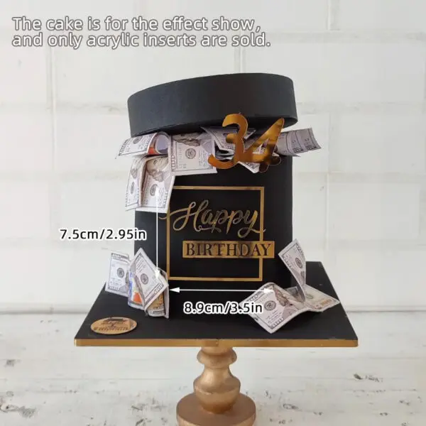1/3/5pcs Acrylic Birthday Queen Gold Cake Topper Happy Birthday Party Sides Cake Decorations Accessories - Image 31