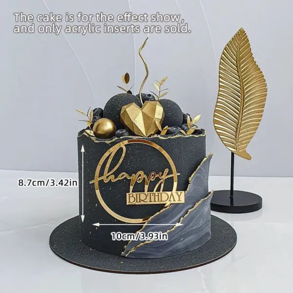 1/3/5pcs Acrylic Birthday Queen Gold Cake Topper Happy Birthday Party Sides Cake Decorations Accessories - Image 34