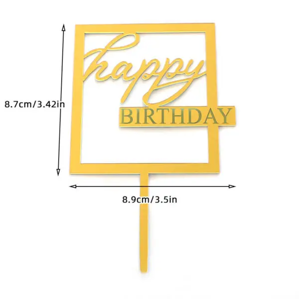 1/3/5pcs Acrylic Birthday Queen Gold Cake Topper Happy Birthday Party Sides Cake Decorations Accessories - Image 35