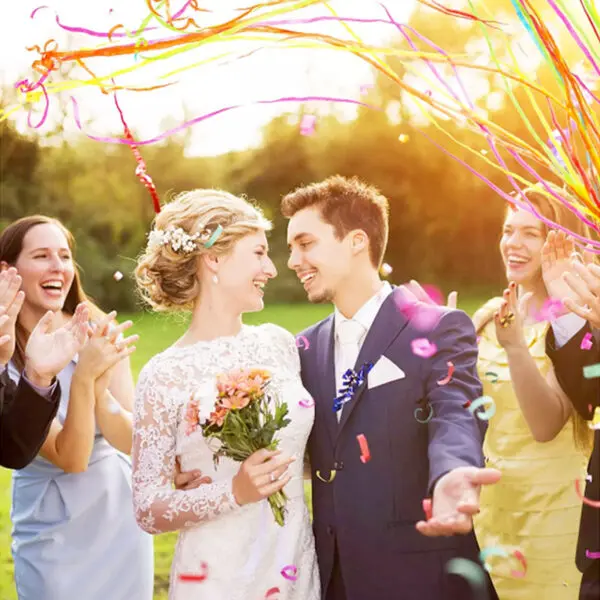 10/20Pack White Streamers Poppers Wedding Decorations Paper Crackers Hand Throw Confetti Streamer for Engagement Party Supplies - Image 6