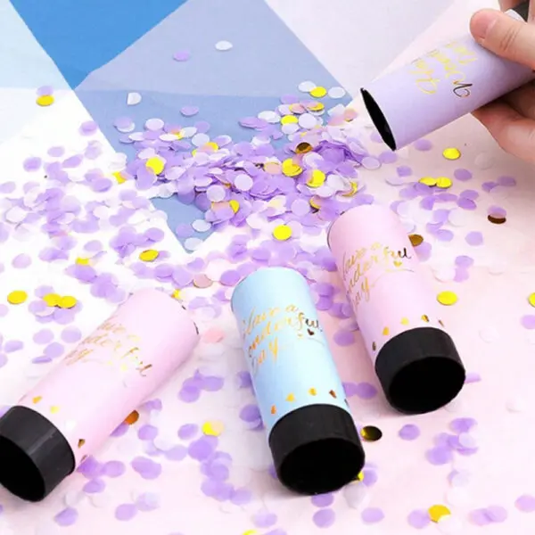 Confetti Cannons Poppers Mini Handheld Confetti Shooter Launcher for Birthday Wedding Anniversary Baby Shower Party Supplies - Image 2