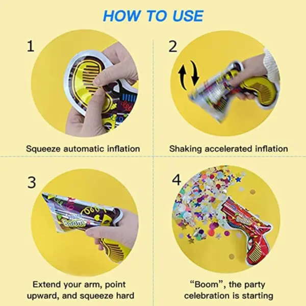 5/10/20pcs Wedding Confetti Inflatable Boom Fireworks Gun Handheld Confetti Poppers Birthday Party Celebrations Supplies - Image 2