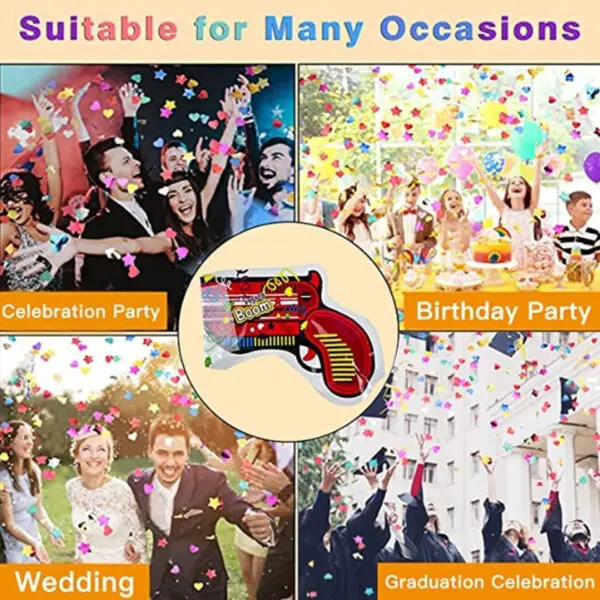 5/10/20pcs Wedding Confetti Inflatable Boom Fireworks Gun Handheld Confetti Poppers Birthday Party Celebrations Supplies - Image 3