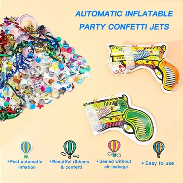 5/10/20pcs Wedding Confetti Inflatable Boom Fireworks Gun Handheld Confetti Poppers Birthday Party Celebrations Supplies - Image 5