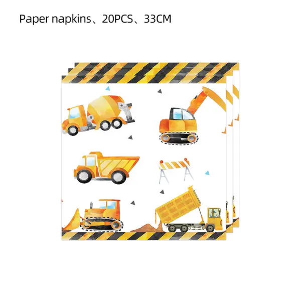 Construction Birthday Party Decorations Theme Happy Birthday Balloons Car Paper Cups Plates Cake Napkins Kids Boys Party Gifts - Image 11