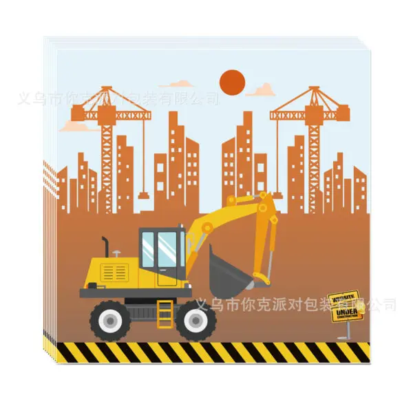 Construction Birthday Party Decorations Theme Happy Birthday Balloons Car Paper Cups Plates Cake Napkins Kids Boys Party Gifts - Image 16