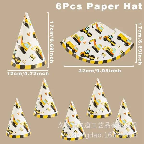 Construction Birthday Party Decorations Theme Happy Birthday Balloons Car Paper Cups Plates Cake Napkins Kids Boys Party Gifts - Image 22