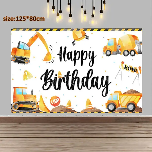 Construction Birthday Party Decorations Theme Happy Birthday Balloons Car Paper Cups Plates Cake Napkins Kids Boys Party Gifts - Image 28