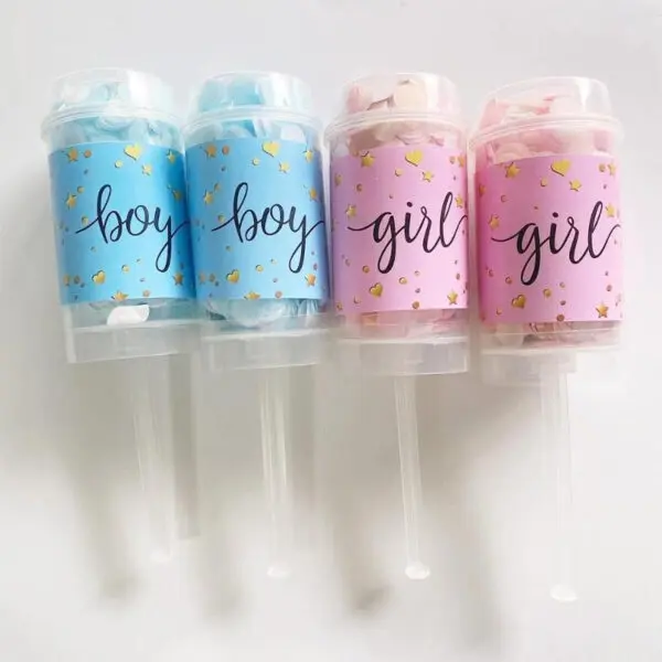 Gender Reveal Confetti Push Cannon Boy Blue and Girl Pink Paper Poppers for Gender Reveal Baby Shower Party Decorations Supplies - Image 5