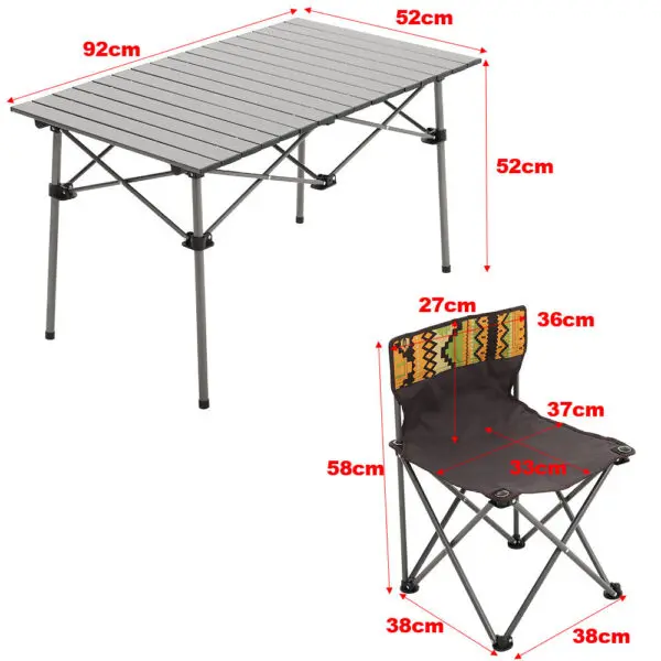 Portable Outdoor Picnic Camping Table and Chair Set, Six Chairs - Image 5