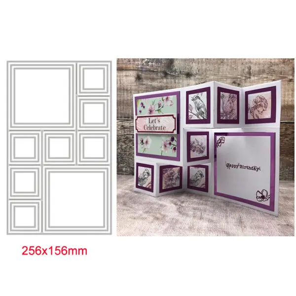 Center/Scalloped/Center Stepper Easel Card Metal Cutting Dies Series Curvy Shutter Frame Die Cut For DIY Scrapbook Making Craft - Image 9