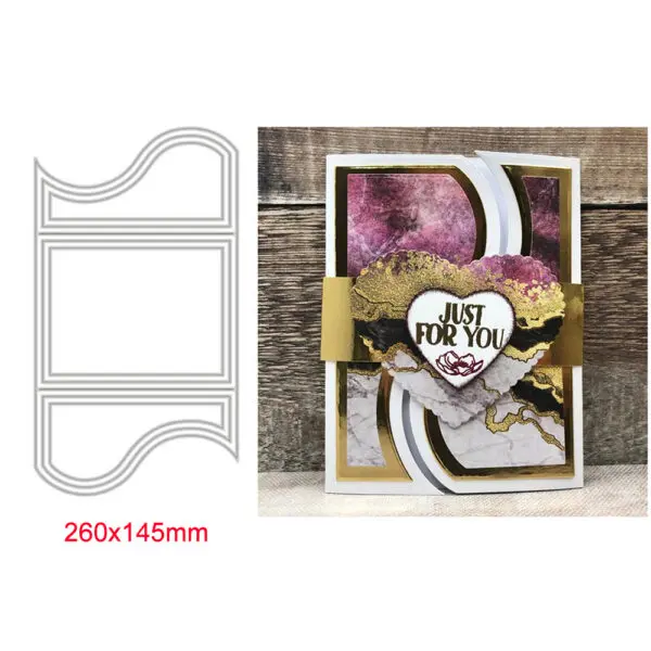 Center/Scalloped/Center Stepper Easel Card Metal Cutting Dies Series Curvy Shutter Frame Die Cut For DIY Scrapbook Making Craft - Image 10