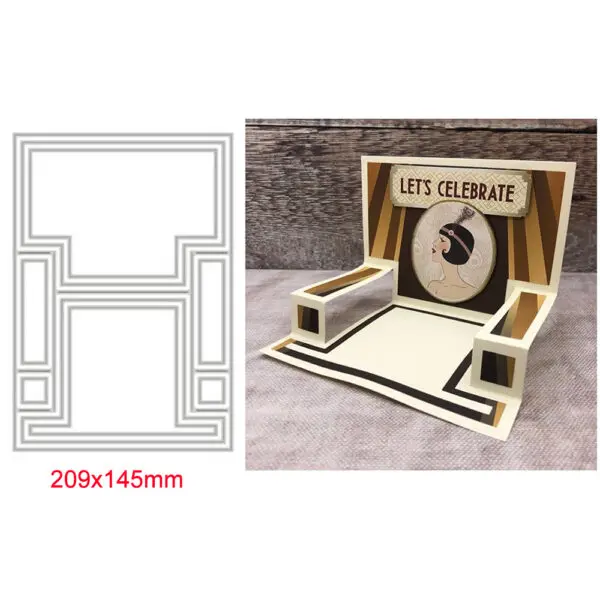 Center/Scalloped/Center Stepper Easel Card Metal Cutting Dies Series Curvy Shutter Frame Die Cut For DIY Scrapbook Making Craft - Image 11