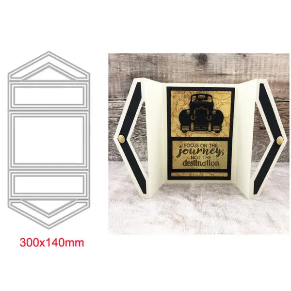 Center/Scalloped/Center Stepper Easel Card Metal Cutting Dies Series Curvy Shutter Frame Die Cut For DIY Scrapbook Making Craft - Image 12