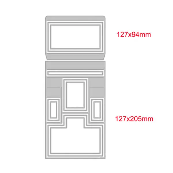Center/Scalloped/Center Stepper Easel Card Metal Cutting Dies Series Curvy Shutter Frame Die Cut For DIY Scrapbook Making Craft - Image 13