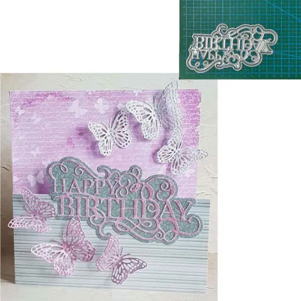 happy birthday etal cutting dies mold Scrapbooking decoration paper craft knife mould blade punch template Embossing stencils - Image 3