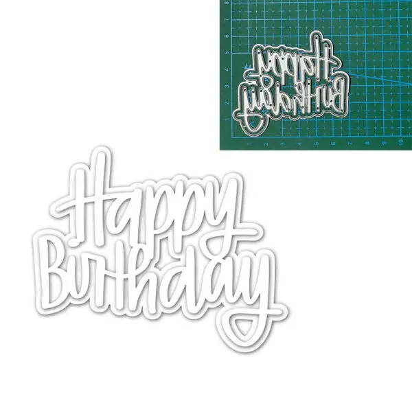 happy birthday etal cutting dies mold Scrapbooking decoration paper craft knife mould blade punch template Embossing stencils - Image 4