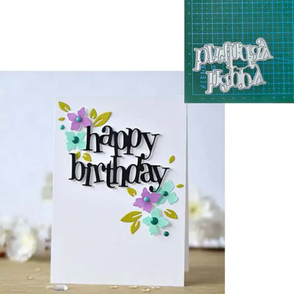 happy birthday etal cutting dies mold Scrapbooking decoration paper craft knife mould blade punch template Embossing stencils - Image 5