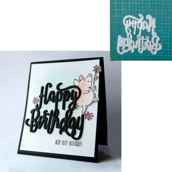 happy birthday etal cutting dies mold Scrapbooking decoration paper craft knife mould blade punch template Embossing stencils - Image 6
